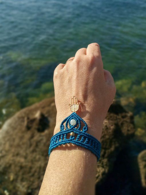 bracelet macramé couleurs hamsa