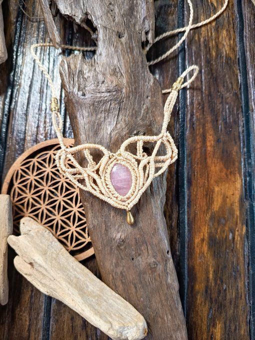 Collier quartz rose